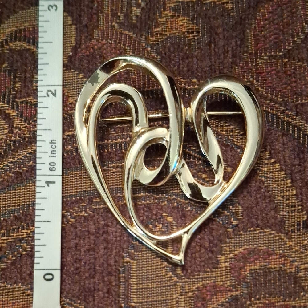 Gold Heart Brooch
